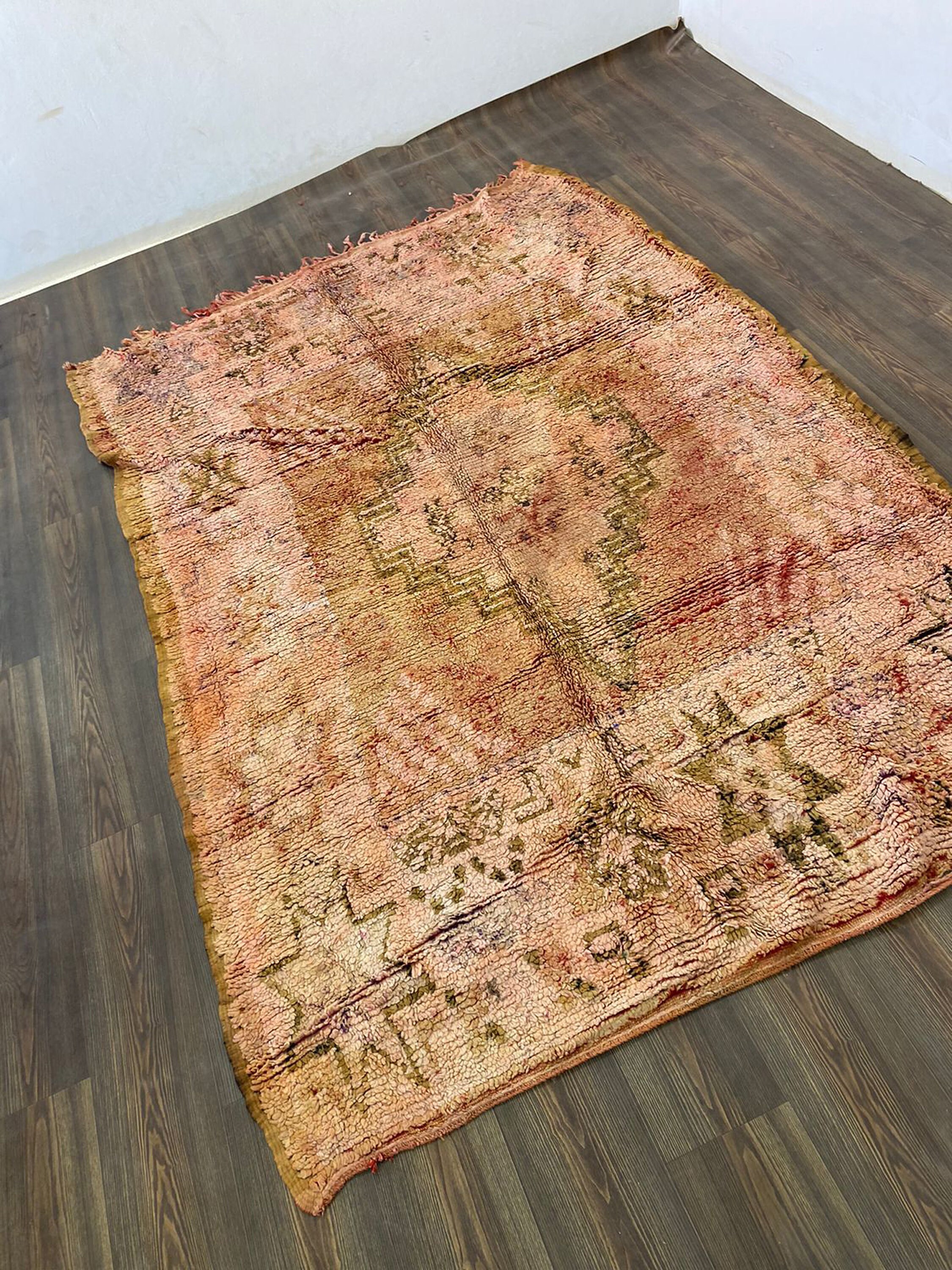 Tapis berbere boujad marocain en laine 155x380 cm
