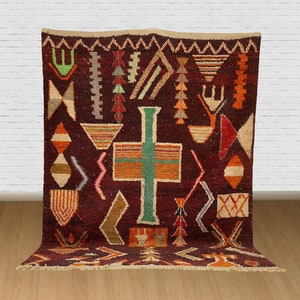 Wonderful Beni Ourain rug, Multicolored Berber rug, Custom Morocco rug, Contemporary Rug, Abstract Fluffy Rug