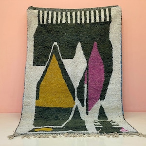 CUSTOM Beni ourain rug - New Berber design Hand-Knotted Moroccan wool rug - colorful berber carpet - FREE SHIPPING