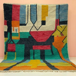 Beni ourain rug- Custom Moroccan rug- Handmade rug- Moroccan rug- Wool Berber rug- bohemian rug living room