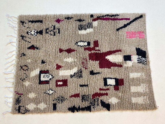 Grand Tapis Berbère Marocain Vintage Fait Main – 6,5x11 Ft – Laine Multicolore – Style Boho
