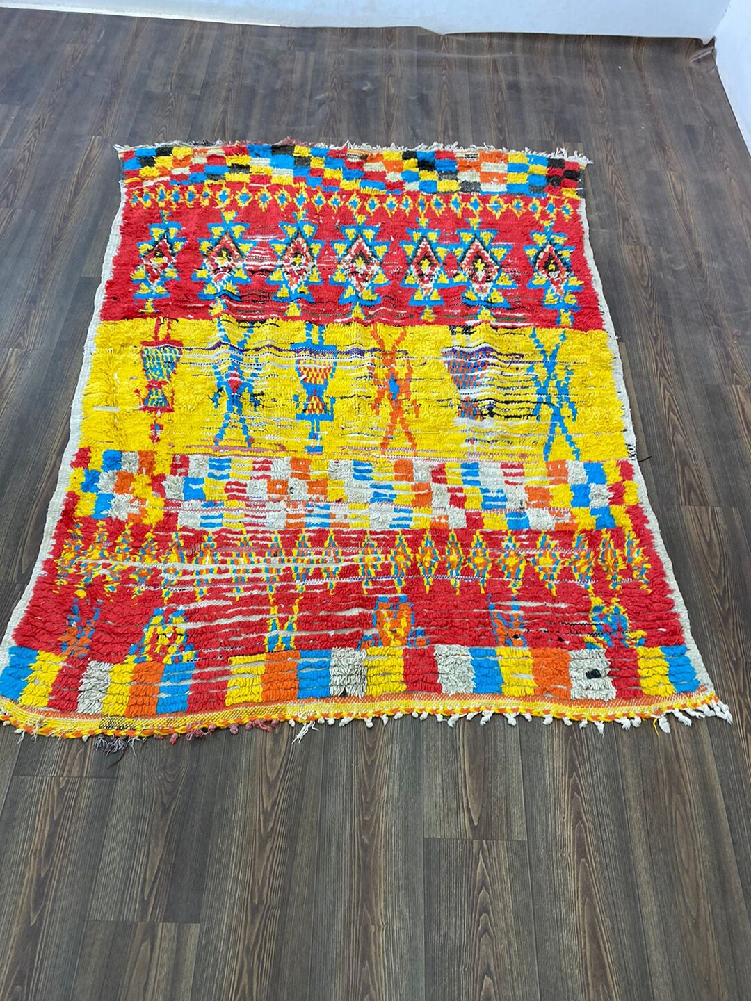 Traditional Moroccan Rug Berber Vintage Rug Abstract Etsy