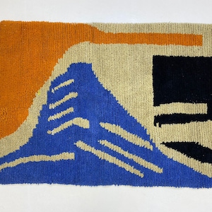 CUSTOM Beni ourain rug - New Berber design Hand-Knotted Moroccan wool rug - colordul berber carpet - FREE SHIPPING