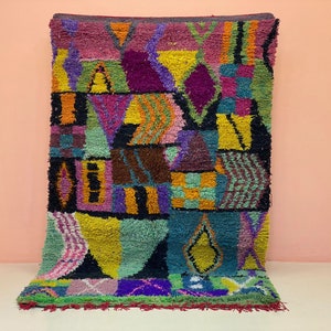 Custom Berber Rug: Handwoven Multicolor Sheep Wool Beni Ourain Rug