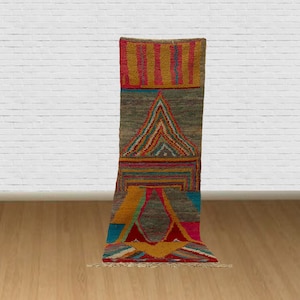 Custom Moroccan Rug - Unique Abstract berber wool Rug - Beniourain Rug - Bohemian Area Rug - Colorful Rug - Moroccand Decor Rug