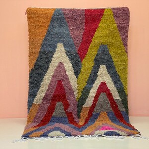 Colorful Beni Ourain Rug: Handwoven Wool Berber Hallway Runner