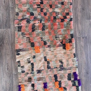 Gorgeous MOROCCAN woolRug - Handmade area Rug - Fabric Morocco rug - beni ourain vintage rug