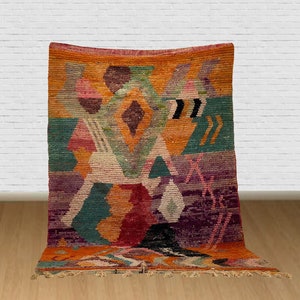 Gorgeous Boujaad Rug, Moroccan Handmade Carpet, multi color Rug, Berber Rug, Abstract Rug, boujad rug, Tappish Marokko. Authentic Rug