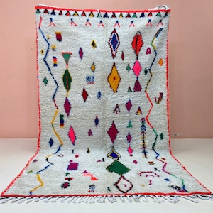 Beni ourain Art painting rug- Authentic Moroccan wool Rug- Custom Beni Ourain rug- Rug for living room - Large Moroccan new design  Rug