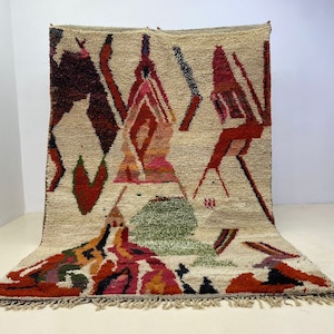 Moroccan Rug - Berber Moroccan rug -  Premium quality Moroccan rug - Modern artwork colorful carpet - Handwoven large Shaggy rug