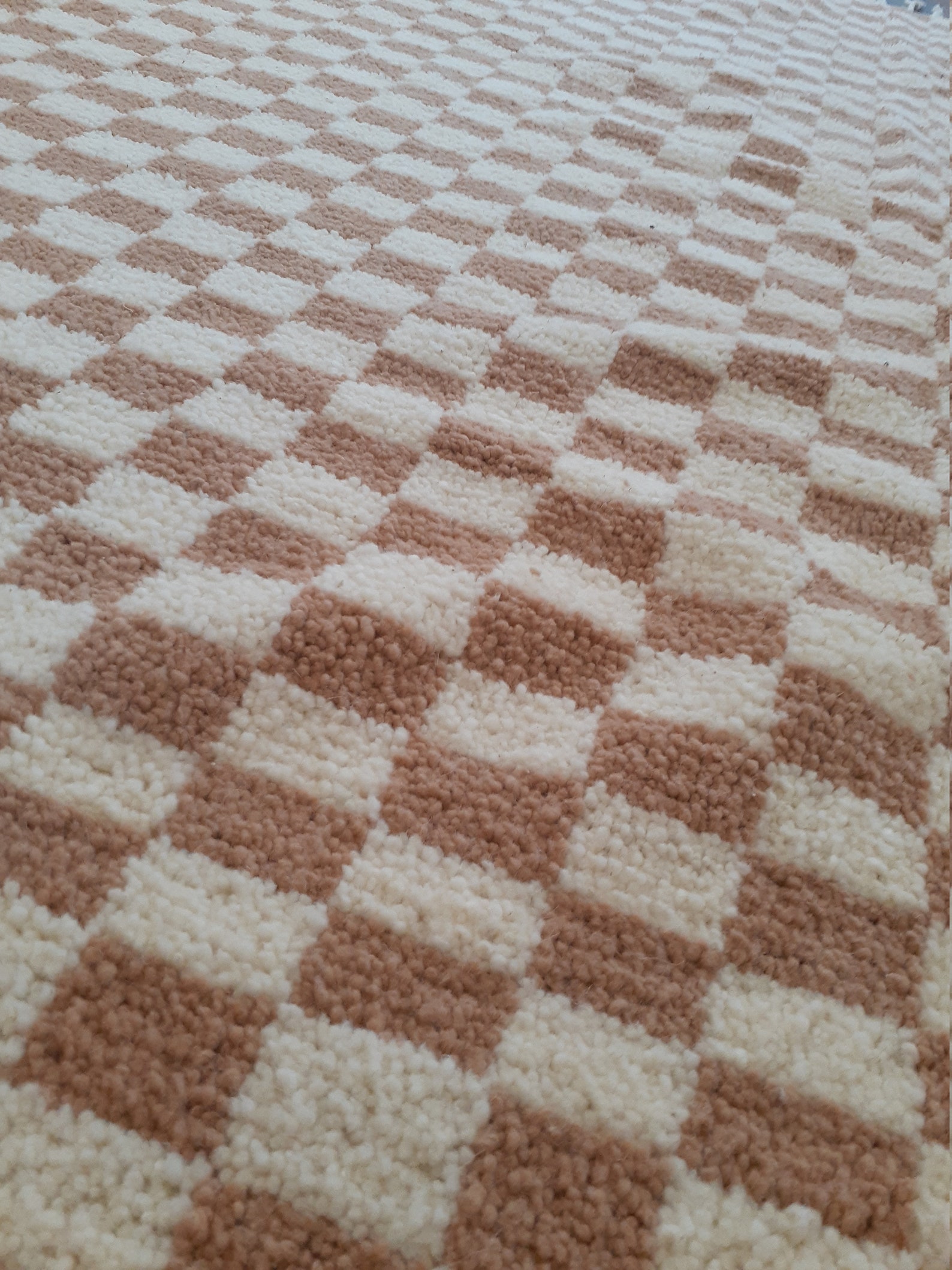 Brown and White Checkered Rug Moroccan Berber Checkered Rug Etsy