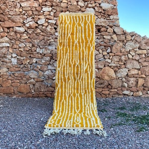 Moroccan yellow rug - Beni ourain rug - Wool berber rug - Custom rug - Handmade rug - Yellow rug - Berber yellow rug - Moroccan area rug