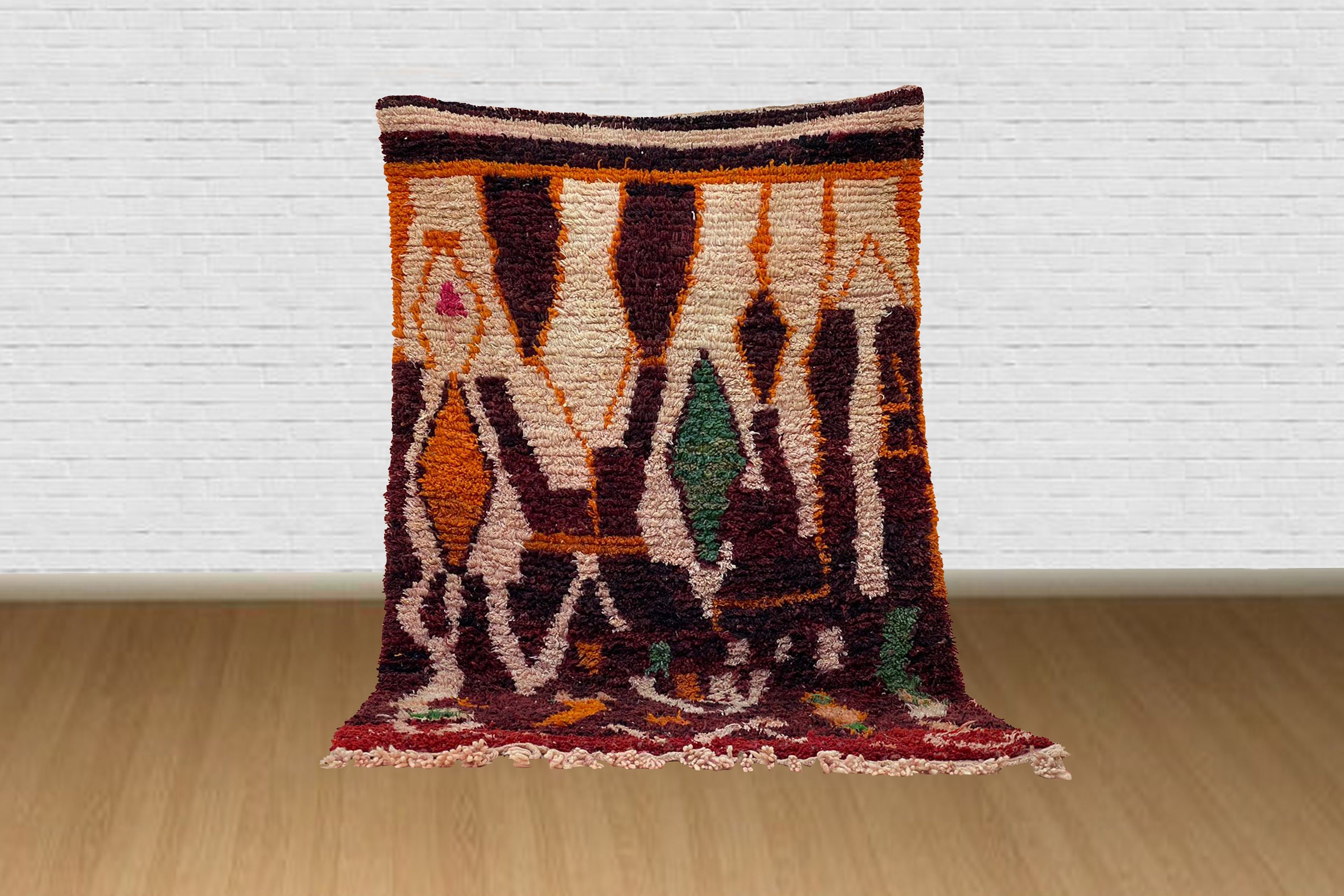 Handmade Moroccan Berber Rug: Colorful Tribal Wool Carpet