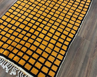 Moroccan Berber Checkered rug - azilal  checker area  rug - large Morrocan checkerboard rug - beni ourain checkered rug