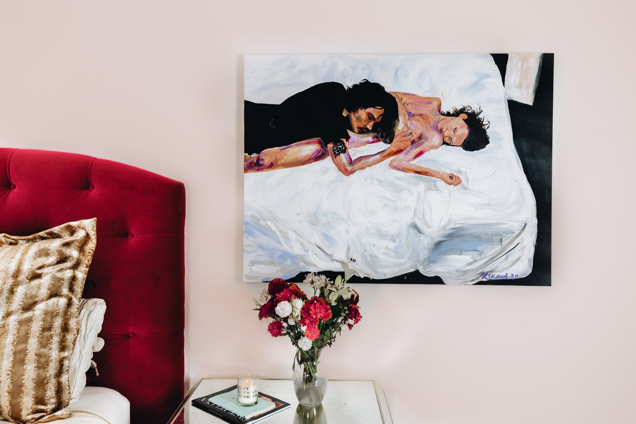 Kate Moss and Johnny Depp on a Bed Painting titled | Etsy