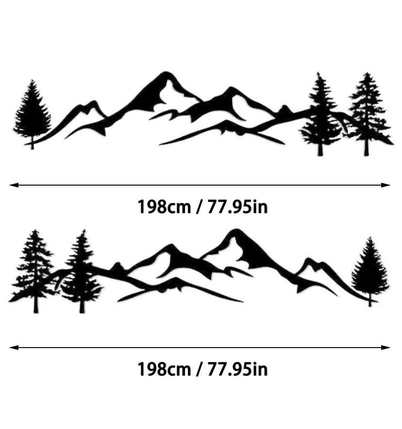 Jeep mountain side decals for jeeps Etsy