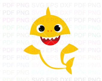 Yellow Baby Shark Etsy Yellow Baby Shark Etsy