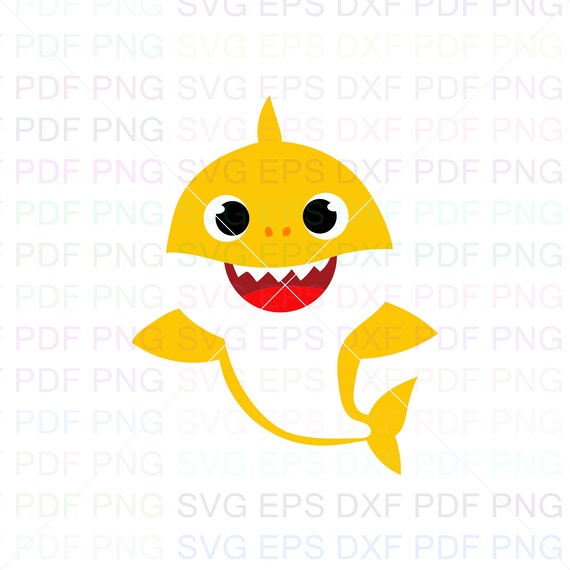 Baby Shark Yellow Svg Dxf Eps Pdf Png Cricut Cutting File | Etsy