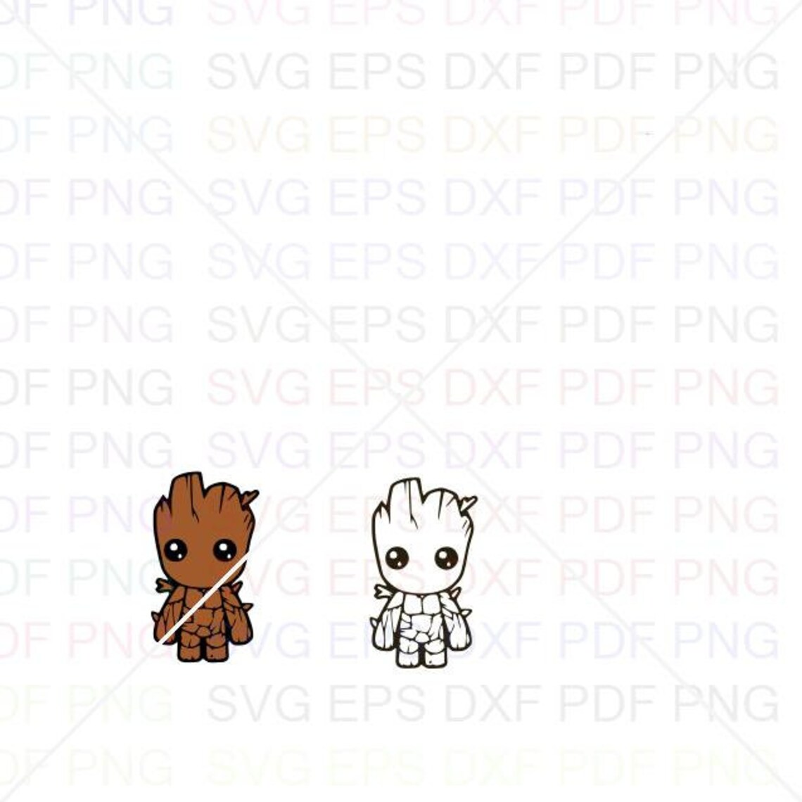 Baby Groot Sad Svg Dxf Eps Pdf Png Cricut Cutting file | Etsy