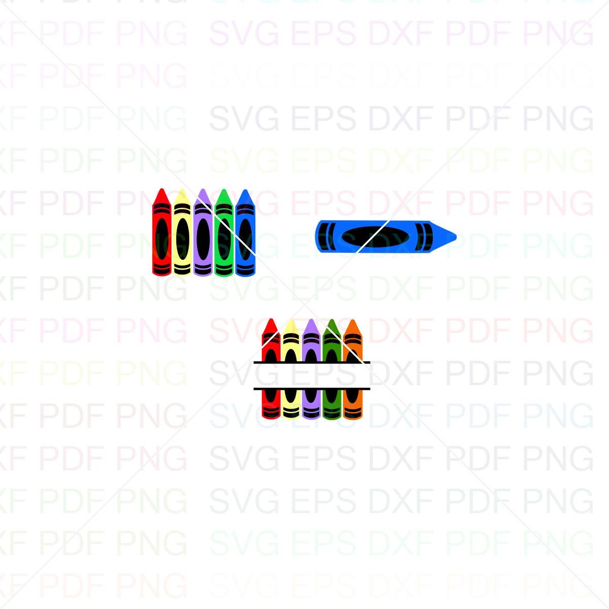 Crayons Bundle Svg Dxf Eps Pdf Png Cricut Schneidedatei Etsy