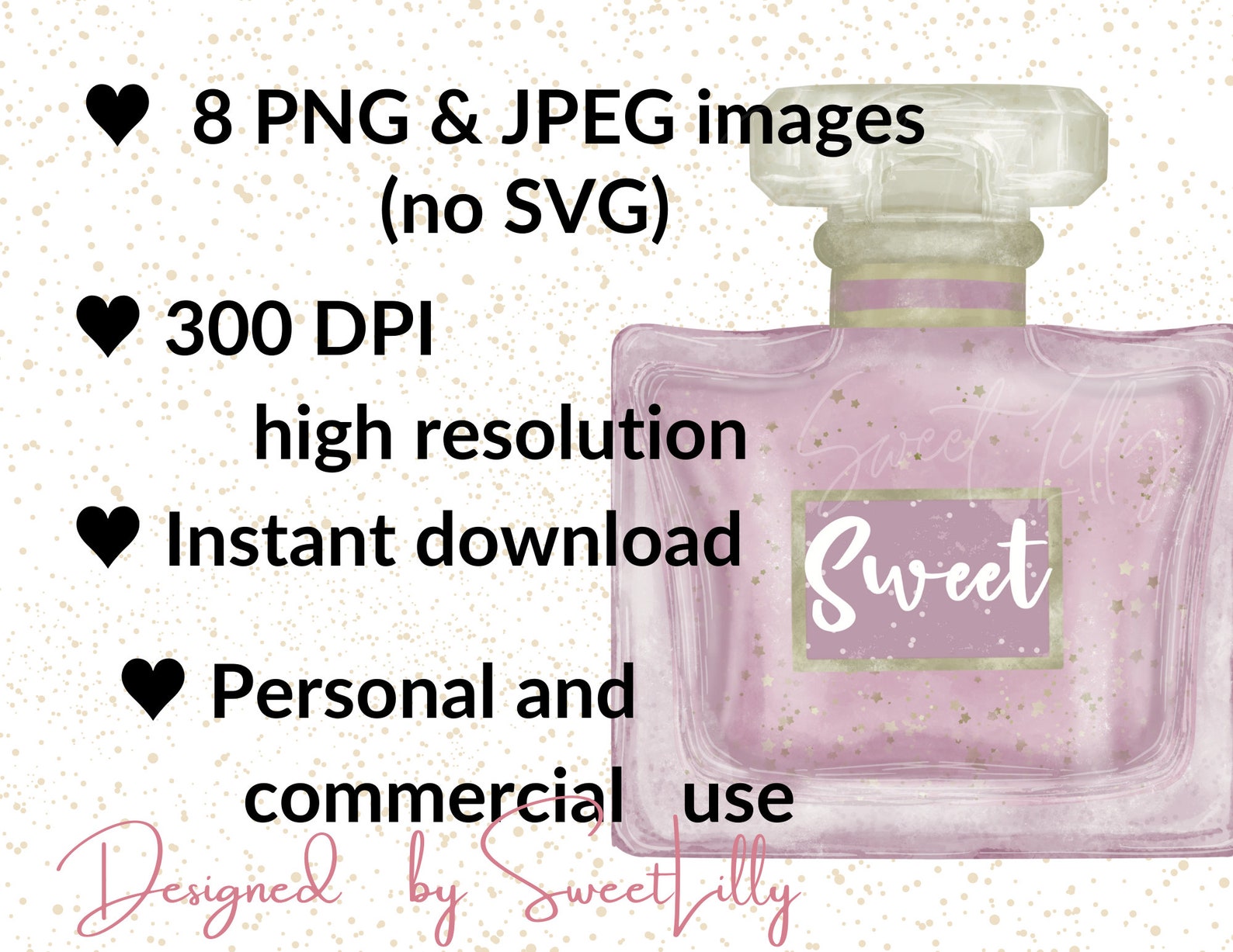 Perfume Bottles Clipart Set positive Adjectives on Perfume Clipart