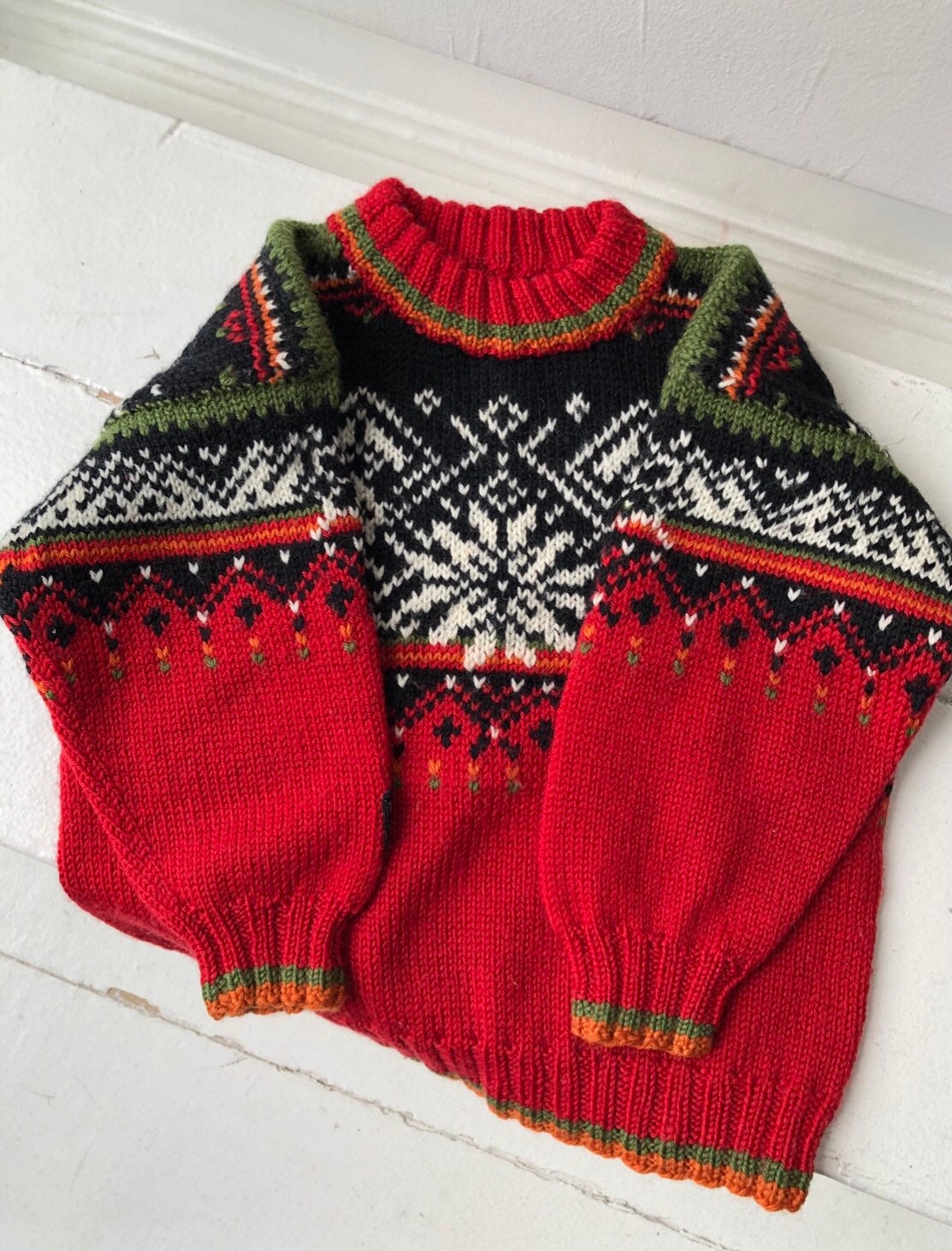 Vintage Dale of Norway wool sweater kids Nordic sweater boys Etsy