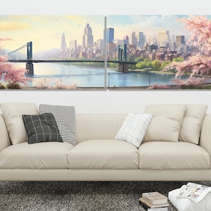 Large Pittsburgh Painting, Pittsburgh Skyline Canvas Print, Stunning Pittsburgh Wall Art, Pittsburgh Bridge Canvas, Pittsburgh Wall Decor