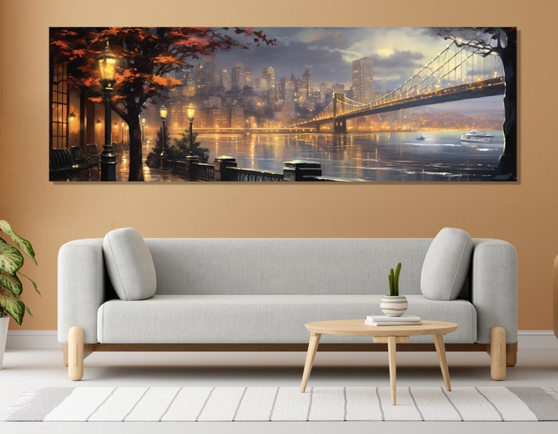 Large Pittsburgh Painting, Vintage Pittsburgh Canvas Print, Impressive