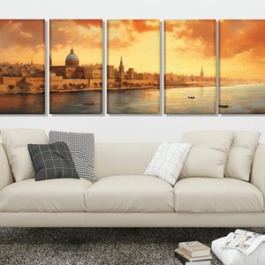 Vintage Valletta Canvas Print, Large Malta Wall Art, Stunning Valletta Painting, Retro Valletta Wall Decor, Malta Canvas Art image 8