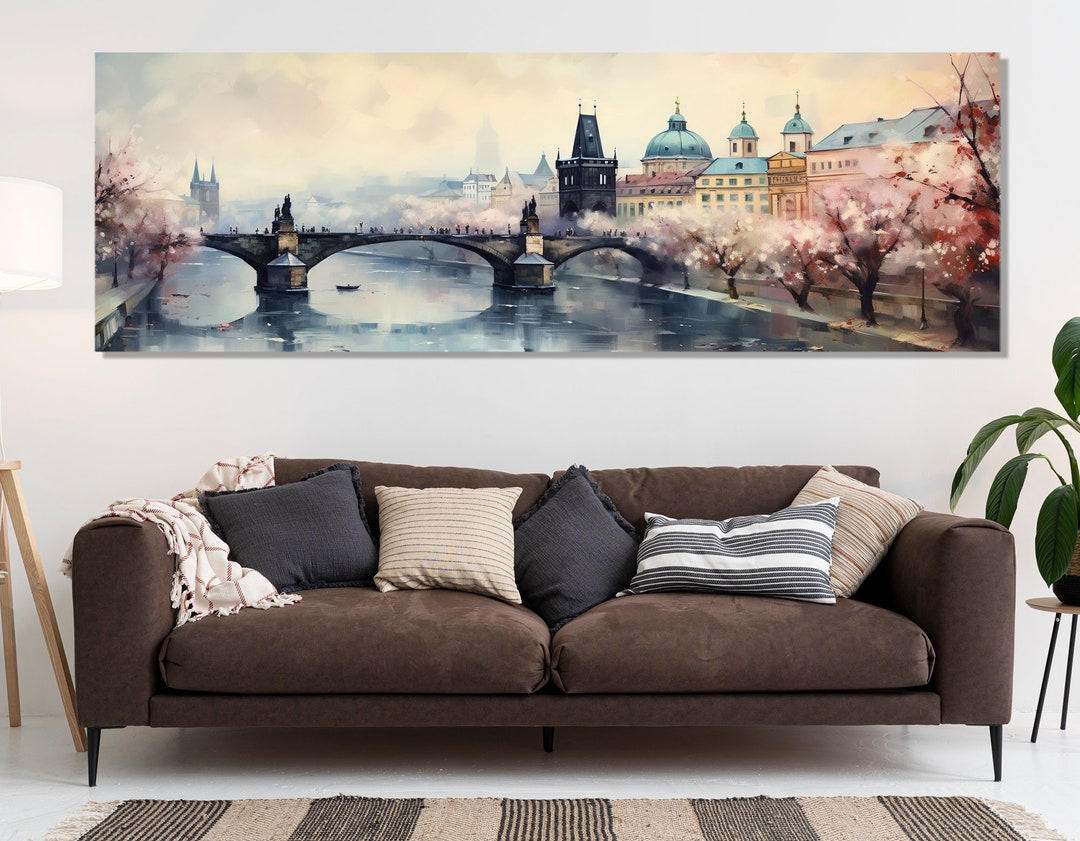 Vintage Prague Canvas Print Large Prague Wall Art Prague Etsy