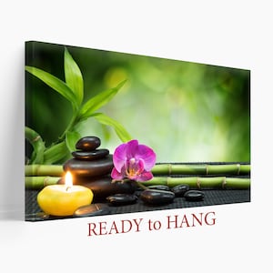Garden Decor, Bamboo Print, Spa Canvas Art Zen Print Nature Wall Art Bedroom Wall Art, ZEN Mood Bokeh Garden Wall Art