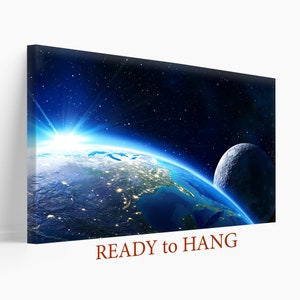 Planet Earth Canvas, Space Photo, Earth Canvas Art, Space Wall Art
