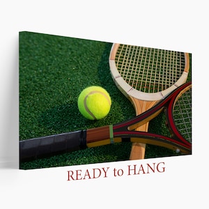 Vintage Tennis Canvas Print, Tennis Racquet Print, Tennis Wall Decor, Tennis Canvas Art, Tennis Fan Gift