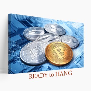 Cryptocurrency Print Bitcoin Wall Art, Bitcoin Canvas Print, Bitcoin Wall Art, Bitcoin Print