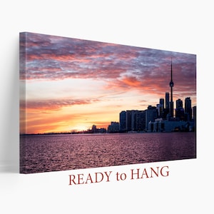 Sunset in Toronto Canvas Print, Toronto Poster Canvas, Toronto, Canada Canvas Art, Toronto Wall Decor