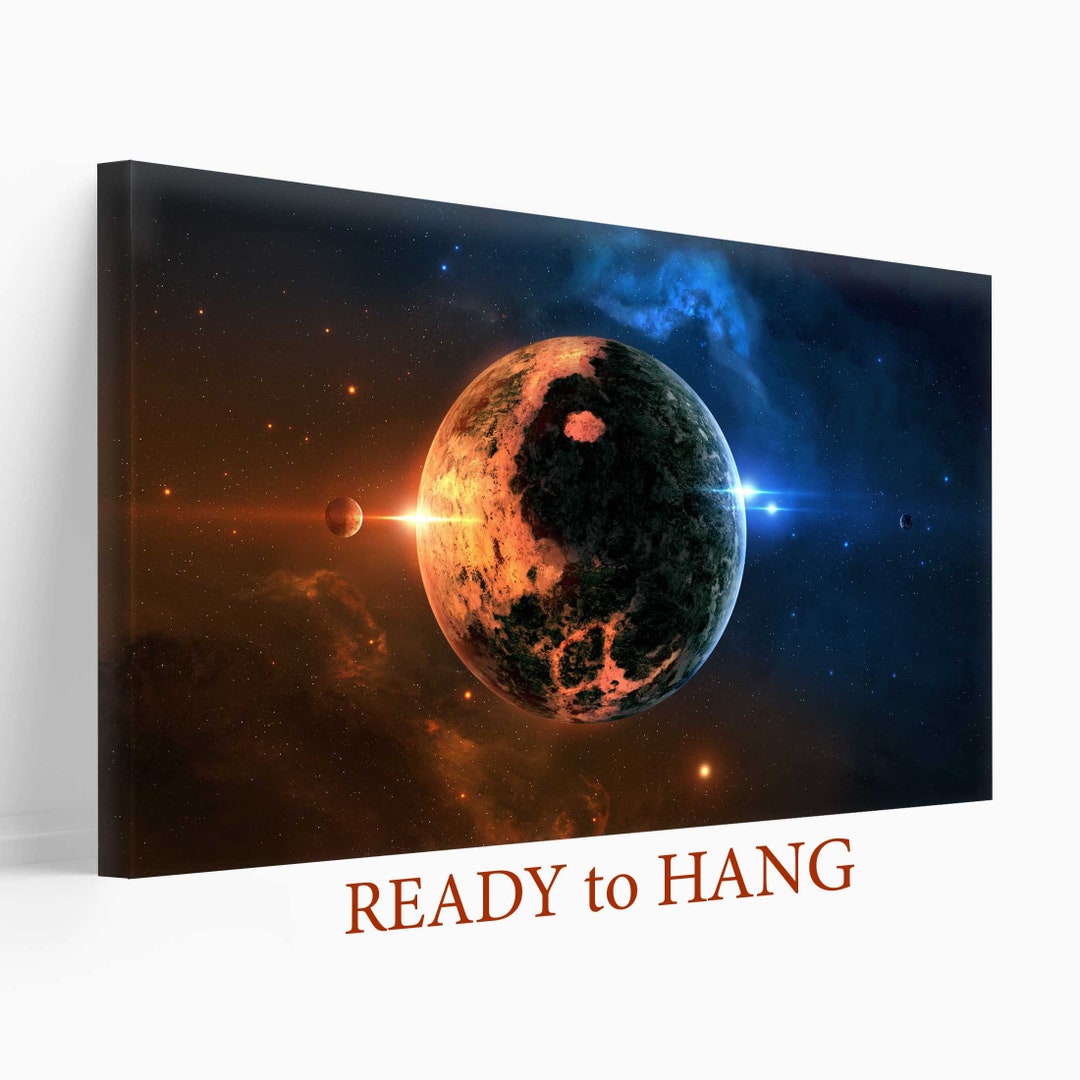 Yin Yang Wall Art Universe Canvas Print Galaxy Canvas Etsy