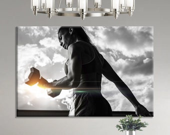 Girl Fitness Canvas Print, Fitness Wall Art, Workout Motivation