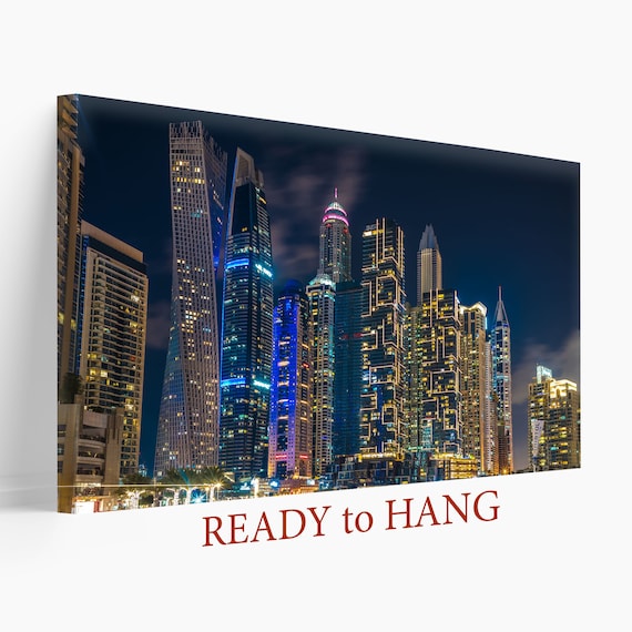 Dubai Canvas Print Dubai Wall Art Dubai Skyline Dubai Etsy