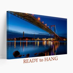 Impression sur toile pont de nuit, oeuvre d&#39;art sur toile États-Unis, décoration murale pont de nuit