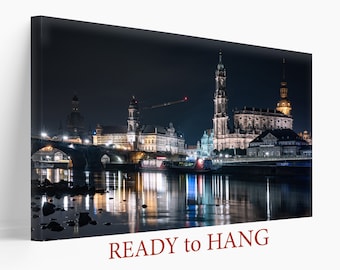 Canvasprint Dresden, kunst aan de muur Dresden, skyline van Dresden, print Dresden, canvaskunst Duitsland