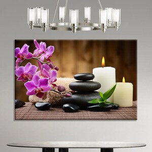 Garden Decor, Bamboo Print, Spa Canvas Art Zen Print Nature Wall Art Bedroom Wall Art, ZEN Mood Bokeh Garden Wall Art image 3