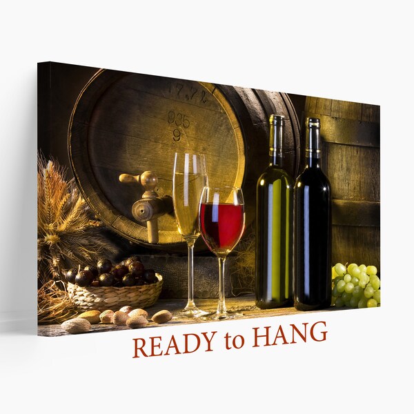 Outdoor Wine Art on Canvas Etsy