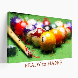 Billiards Abstract Canvas Art, Billiard Wall Art, Billiard Painting, Billiard Canvas Print, Billiard Wall Decor
