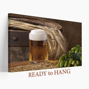 Beer Canvas, Beer Wall Art, Bar Wall Art,  Beer Poster, Drink Art Prints, Drinking Glass Print, Bar Beer Wall Decor, Alcohol Art