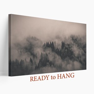 Forest Canvas Print, Foggy Forest Wall Art, Foggy Forest Canvas Print, Large Wall Art Forest, Landscape Wall Art, Tree Wall Art Canvas Print