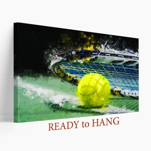Abstract Tennis Wall Art, Tennis Canvas Print, Tennis Painting, Tennis Player Gift, Tennis Wall Decor