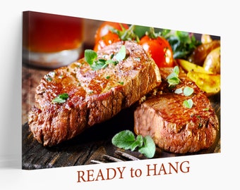 Steak Canvas Print, Beef Print, Restaurant Wall Decor, Meat Canvas, Food Wall Art, Kitchen Decor