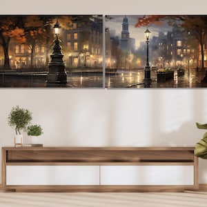 Vintage Washington Canvas Print, Impressive Washington Painting, Washington Downtown, Large Washington Wall Art, Washington Wall Decor