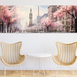 Abstrakte Cleveland Wandkunst, große Cleveland Malerei, Vintage Cleveland Leinwanddruck