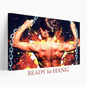 Bodybuilding Canvas Print, Abstract Gym Wall Decor, Workout Canvas Art, Fitness Gift, Abstract Fitness Canvas Print, Fitness Painting